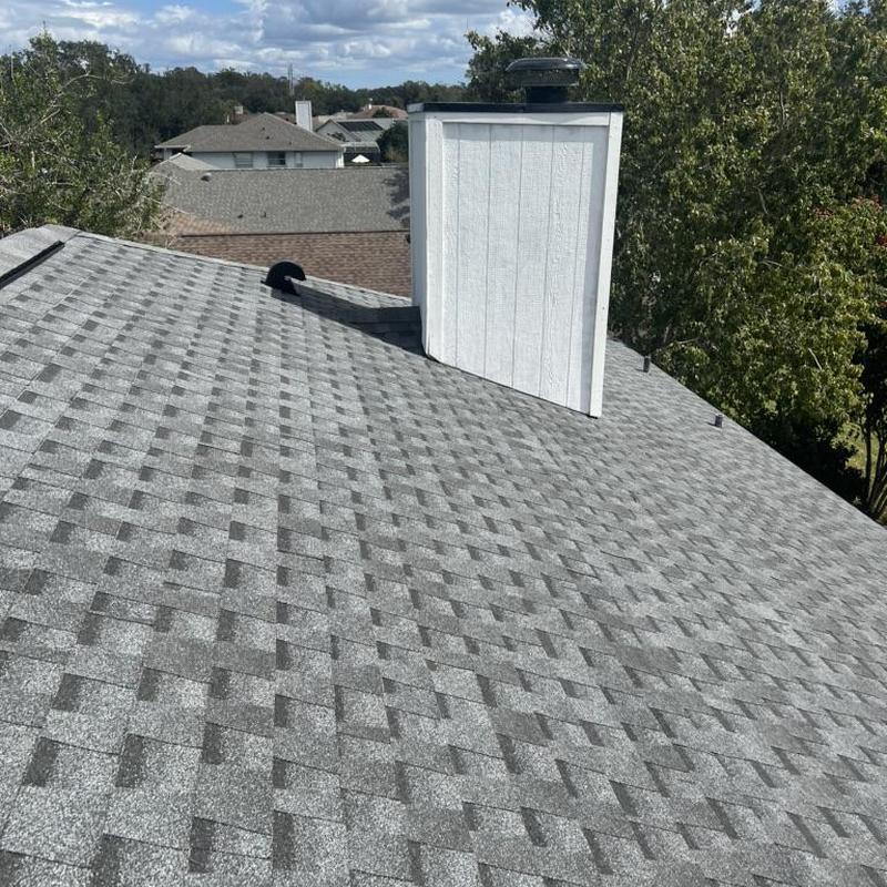 Architectural shingle roof with chimney vent, Oviedo FL