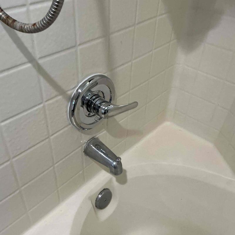 Delta shower cartridge and trim installation with tub spout