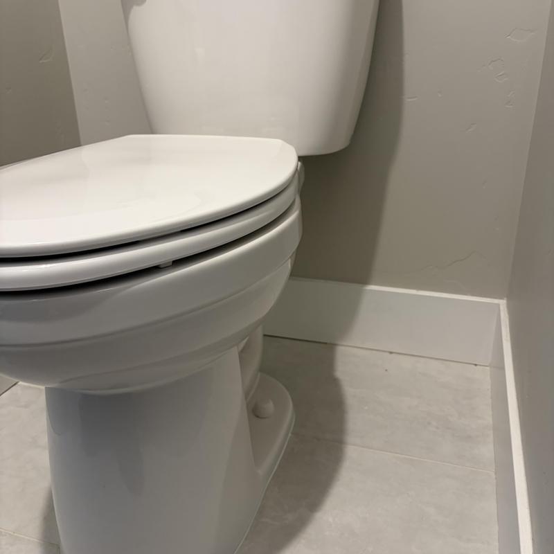 Toilet with replaced wax seal and reset base