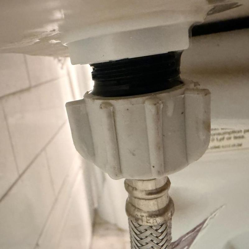 Toilet fill valve and braided water supply line installation