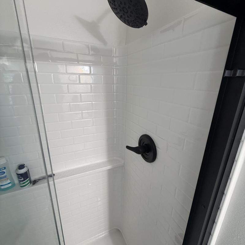 Shower valve and temperature adjustment in tiled shower