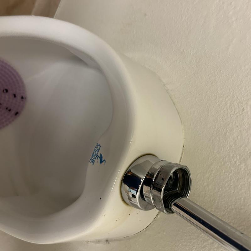 Urinal seal and mounting with chrome pipe connection