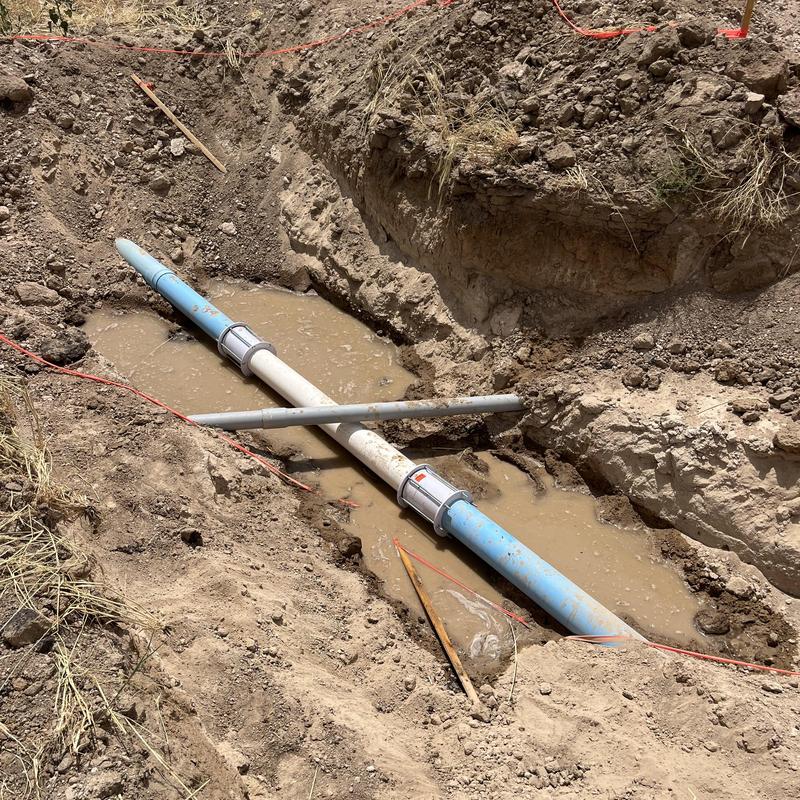 6 PIP irrigation piping with compression fittings repair