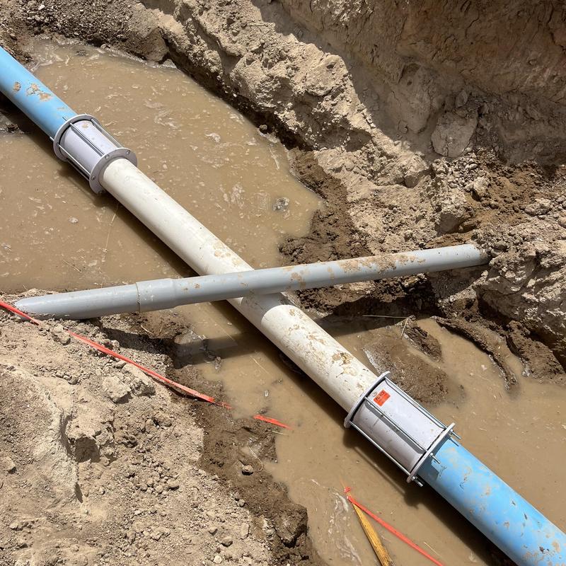 6 PIP irrigation piping with compression fittings repair