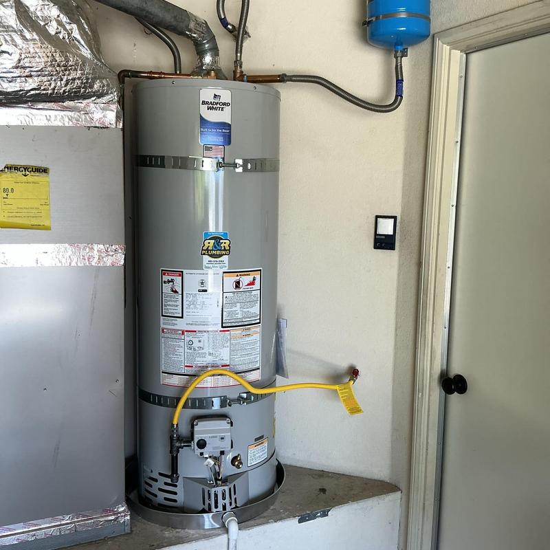 40-gallon Bradford White water heater installation