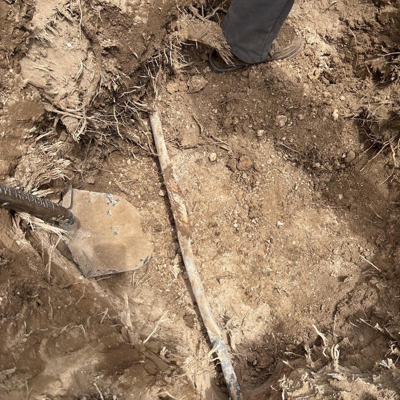 1 Inch Water Line Exposed for Spot Repair in Soil
