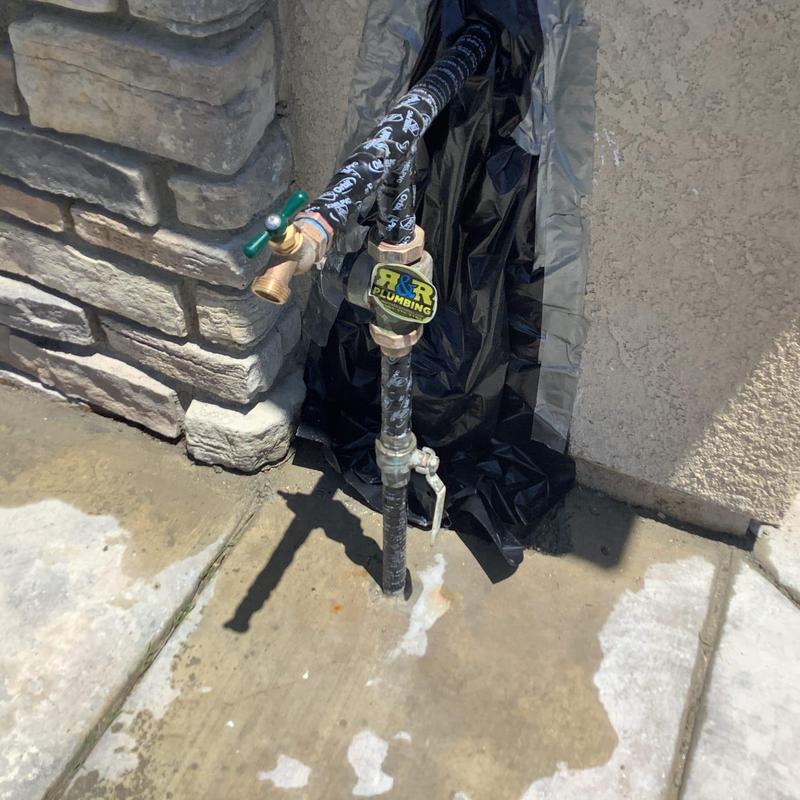 1-inch water main riser with pressure-reducing valve installation