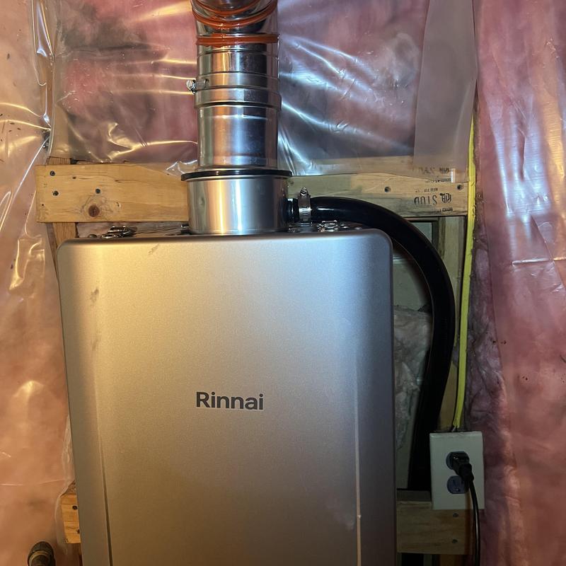 Rinnai RE Series tankless water heater installed