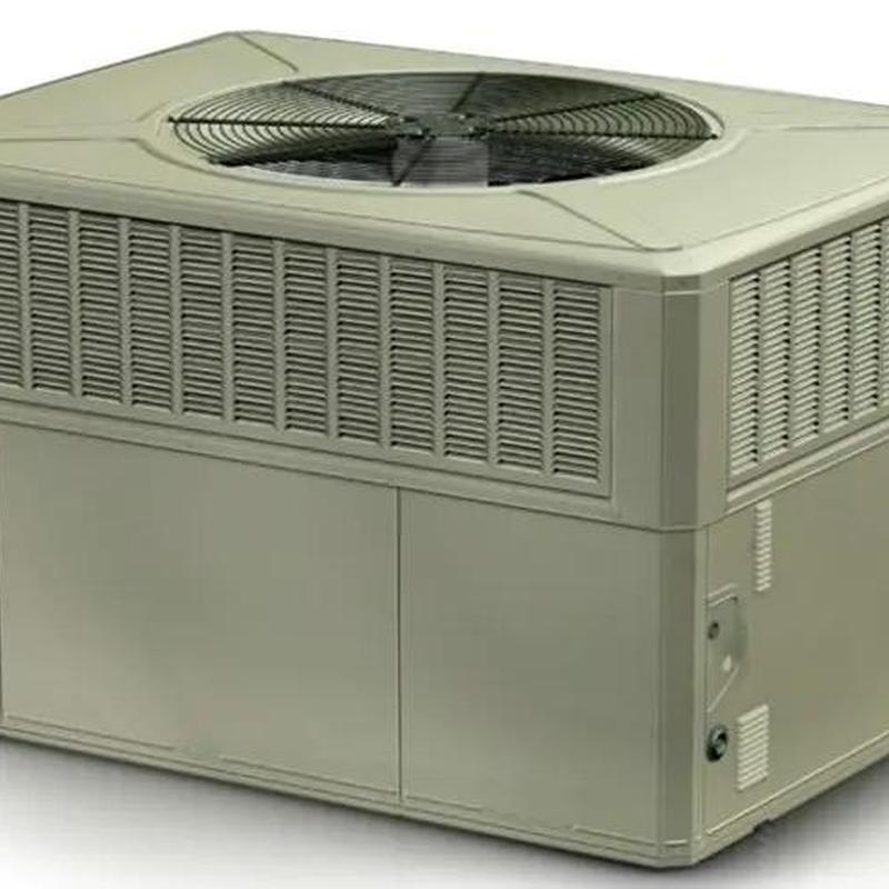 Packaged gas unit with top fan and vent panels