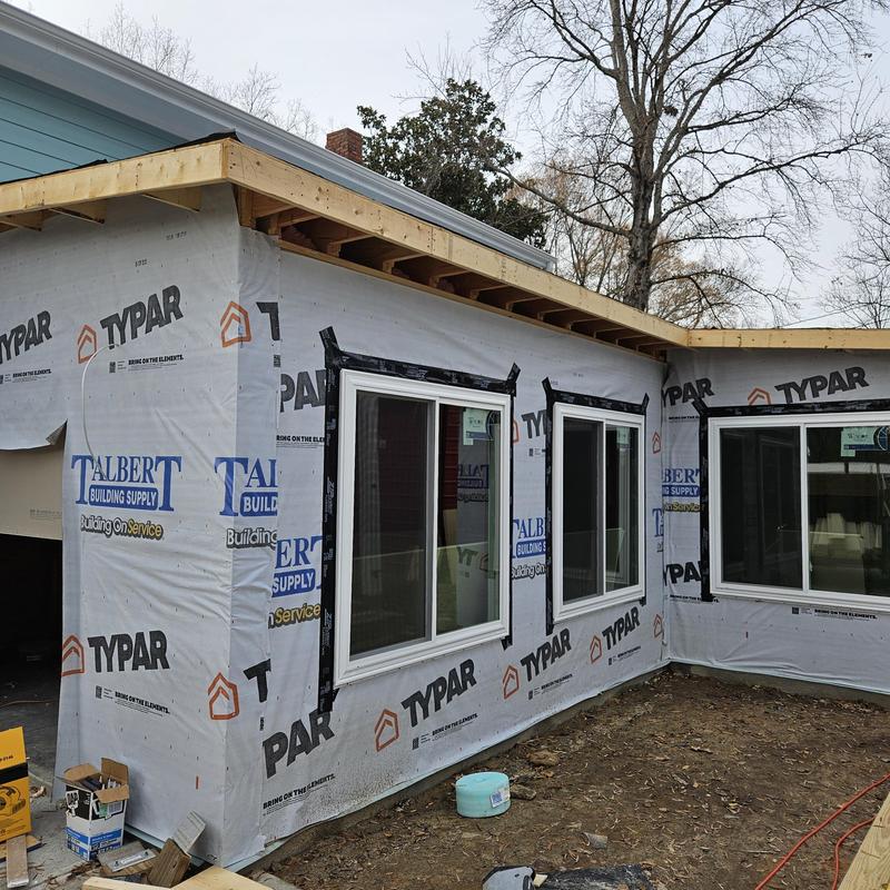 Window installation in home addition framing Window installation in home addition framing