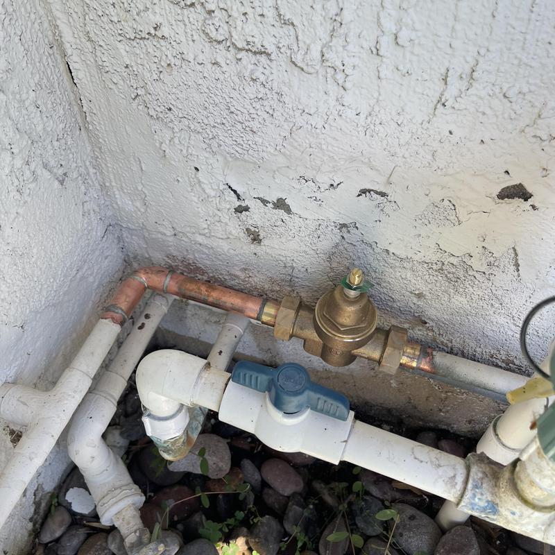 34-inch ZurnWilkins pressure regulator with copper piping