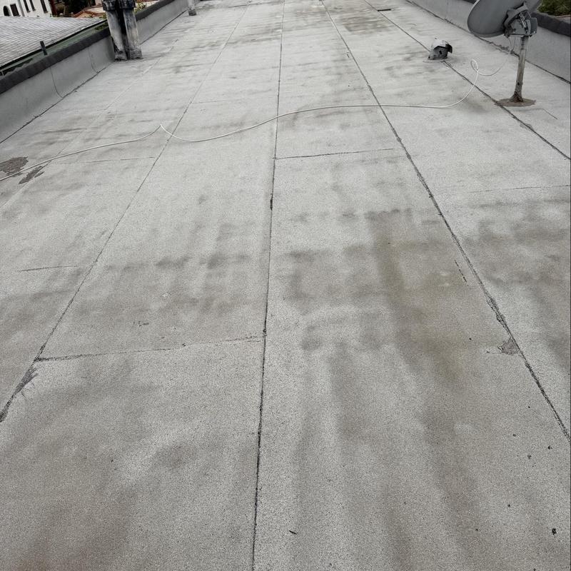 Torch down flat roofing seams and surface details Torch down flat roofing seams and surface details