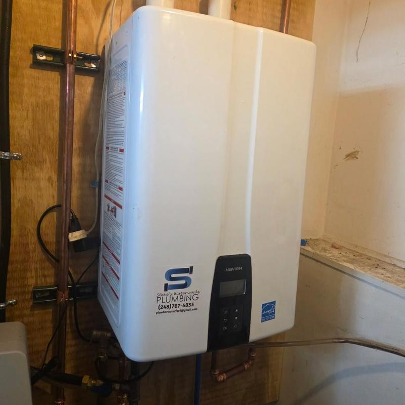 Navien tankless water heater installation in Waterford