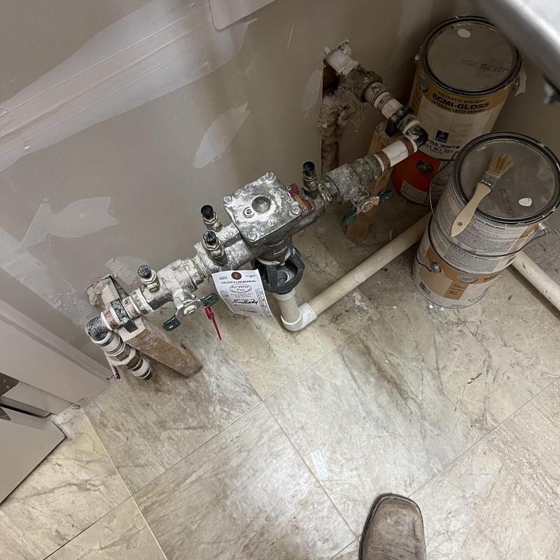 Backflow assembly with test certification tag