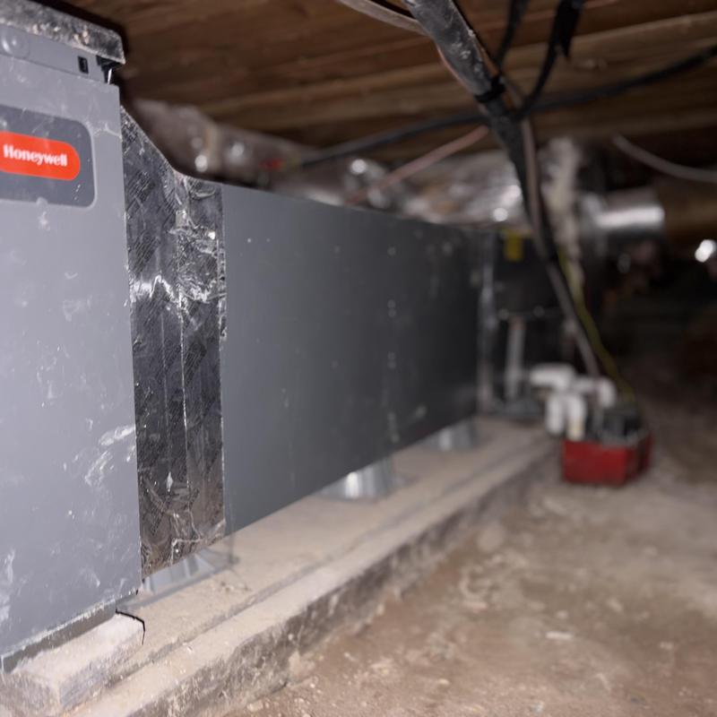 Honeywell HVAC ductwork in crawlspace installation