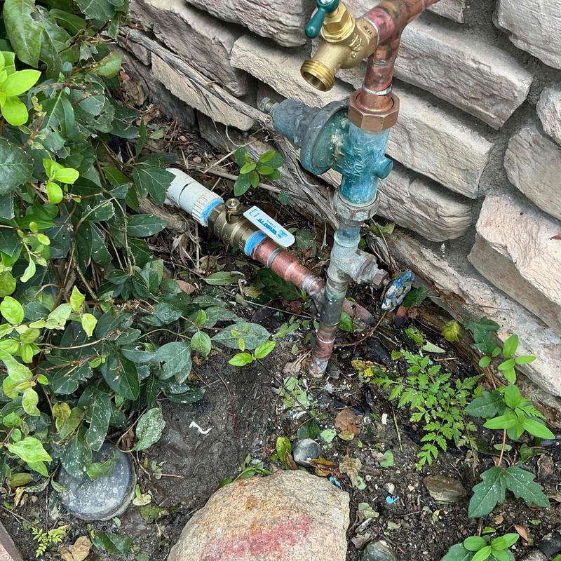 Irrigation shut-off valve and hose bib installation