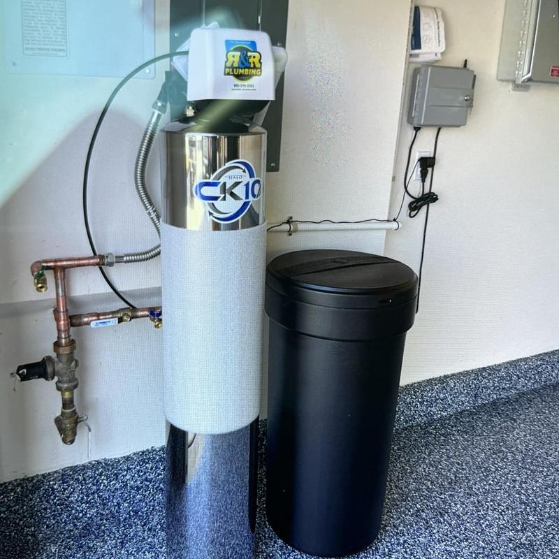 CK Halo water softening system installed indoors