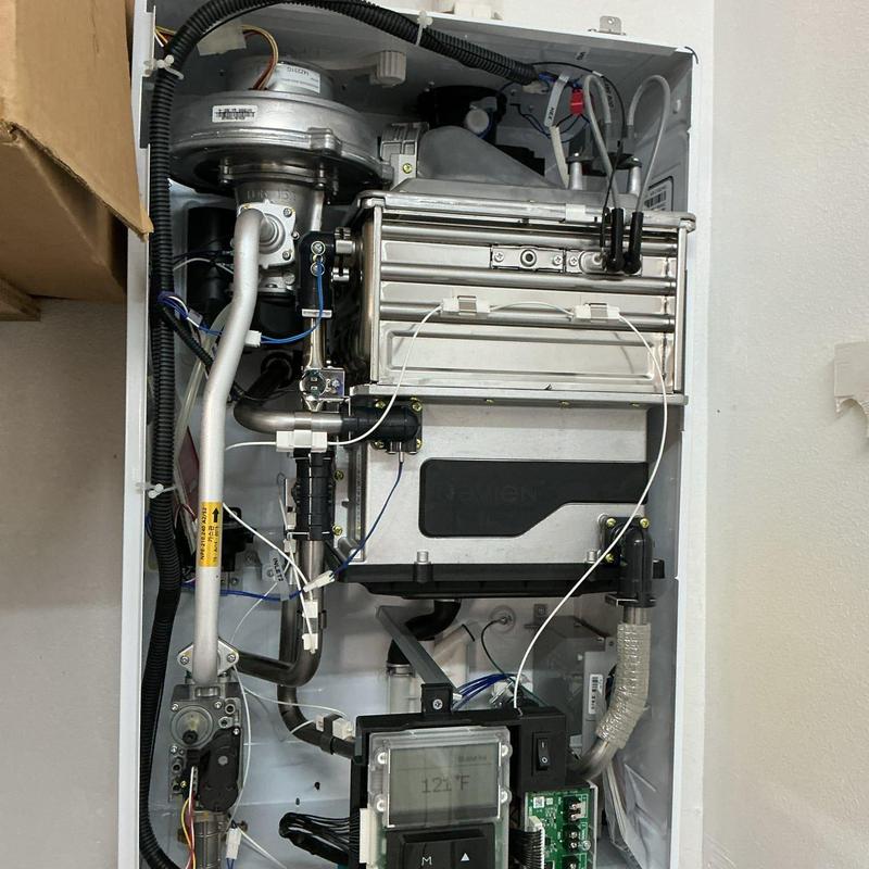 Navien tankless water heater internal components view