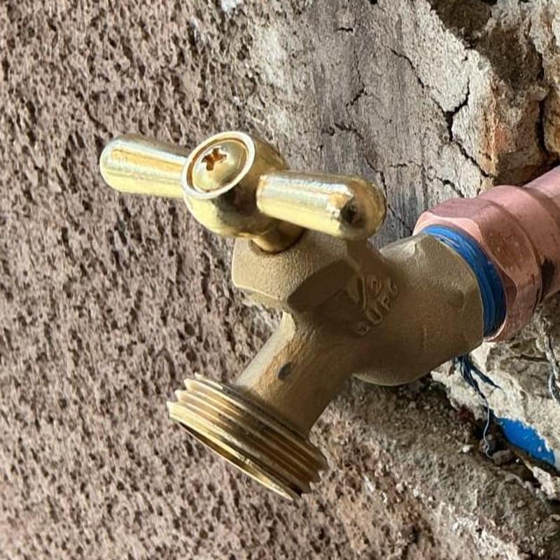 12 M.I.P. hose bib installation on exterior wall