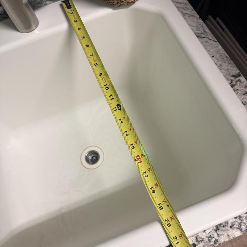 Drop-in kitchen sink with measuring tape