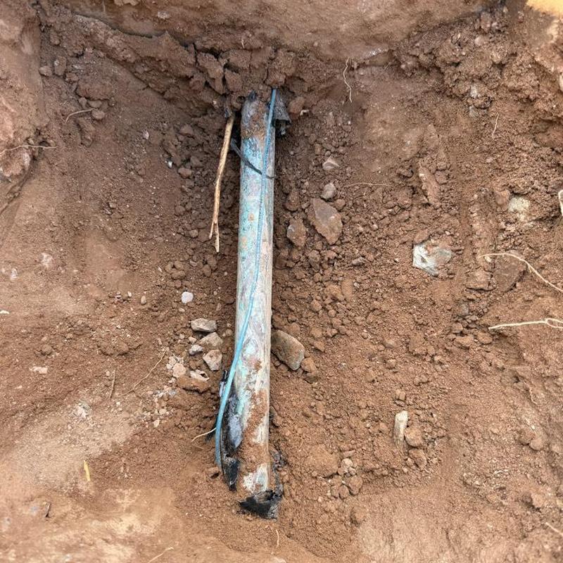 Main water line excavation for PRV installation