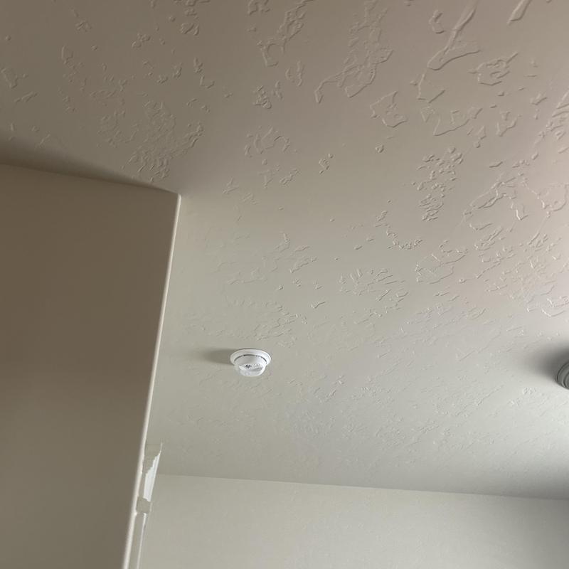 Smoke detector ceiling installation in Boise home