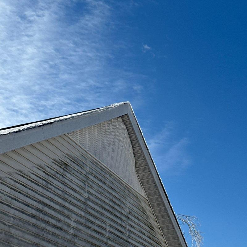 Roof shingles and fascia with hail damage inspection