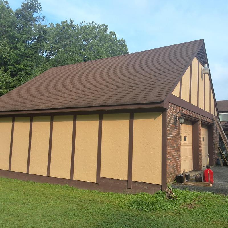 Asphalt shingle roof on detached garage in Blountville TN Asphalt shingle roof on detached garage in Blountville TN