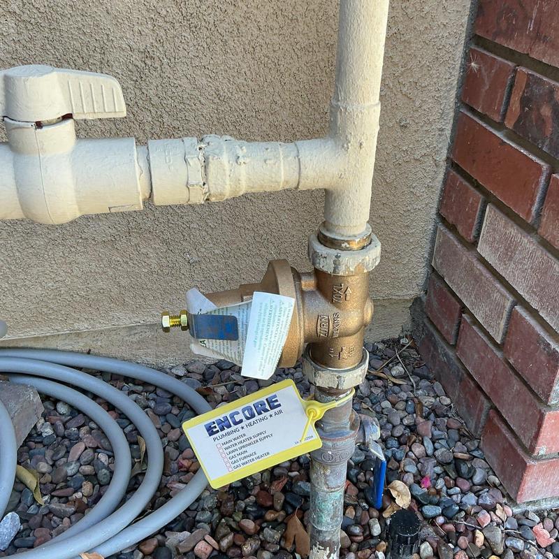 1-inch pressure regulator installed on water line