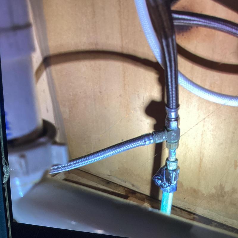 Kitchen sink compression stop valve and supply lines installation Kitchen sink compression stop valve and supply lines installation