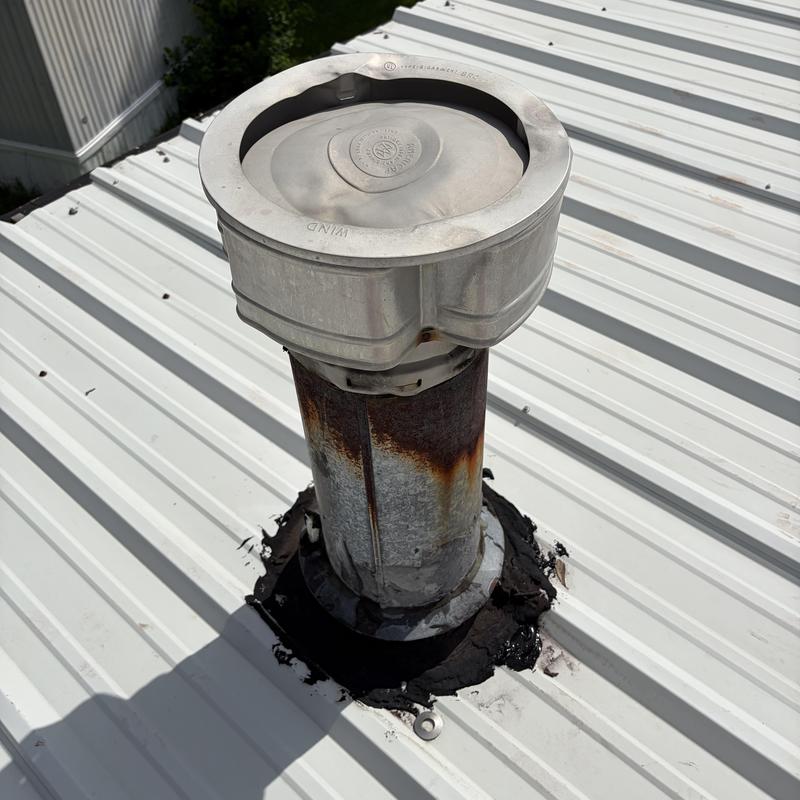 High temp boot on metal roof vent pipe