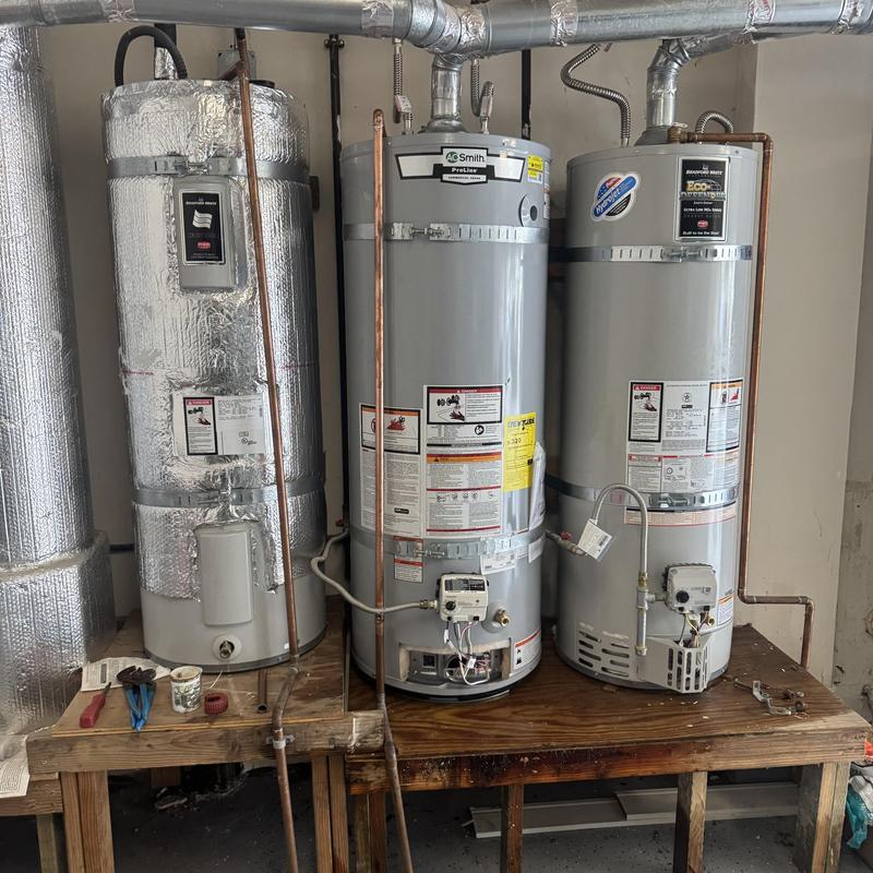 50-Gallon Water Heater with new copper piping installation
