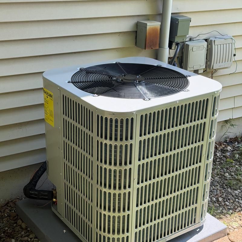 Bosch high efficiency air conditioner installed outdoors Bosch high efficiency air conditioner installed outdoors