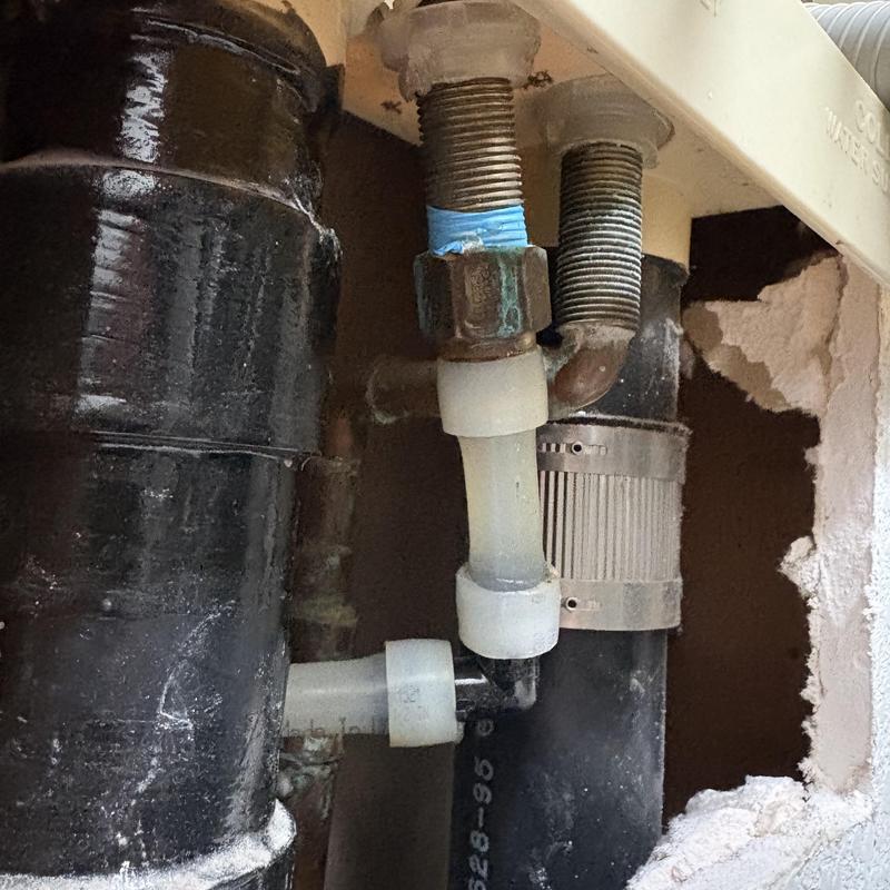 Washer valve connections and drain pipes installation