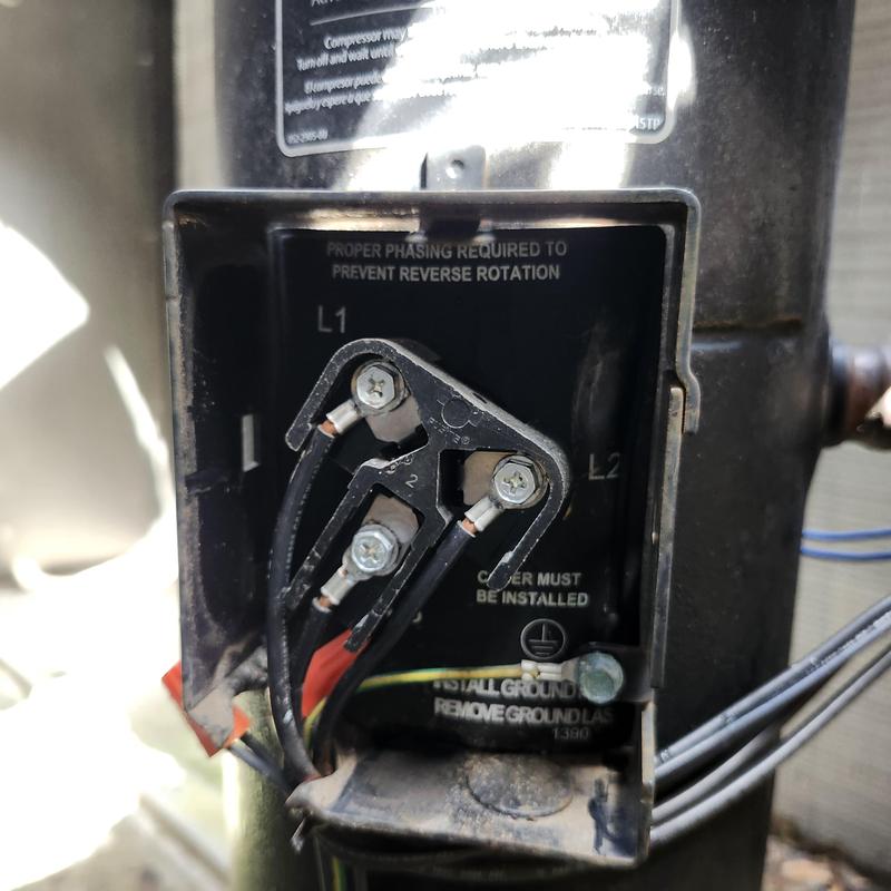Compressor terminal wiring on HVAC split system Compressor terminal wiring on HVAC split system