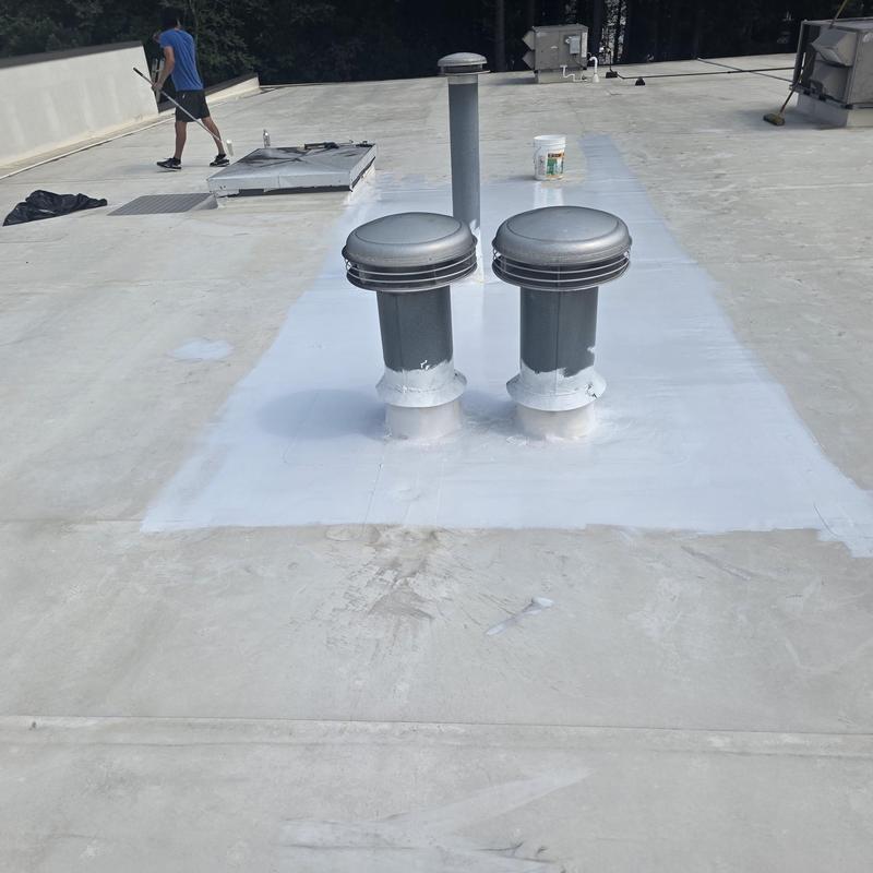 TPO roof silicone coating around vent pipes