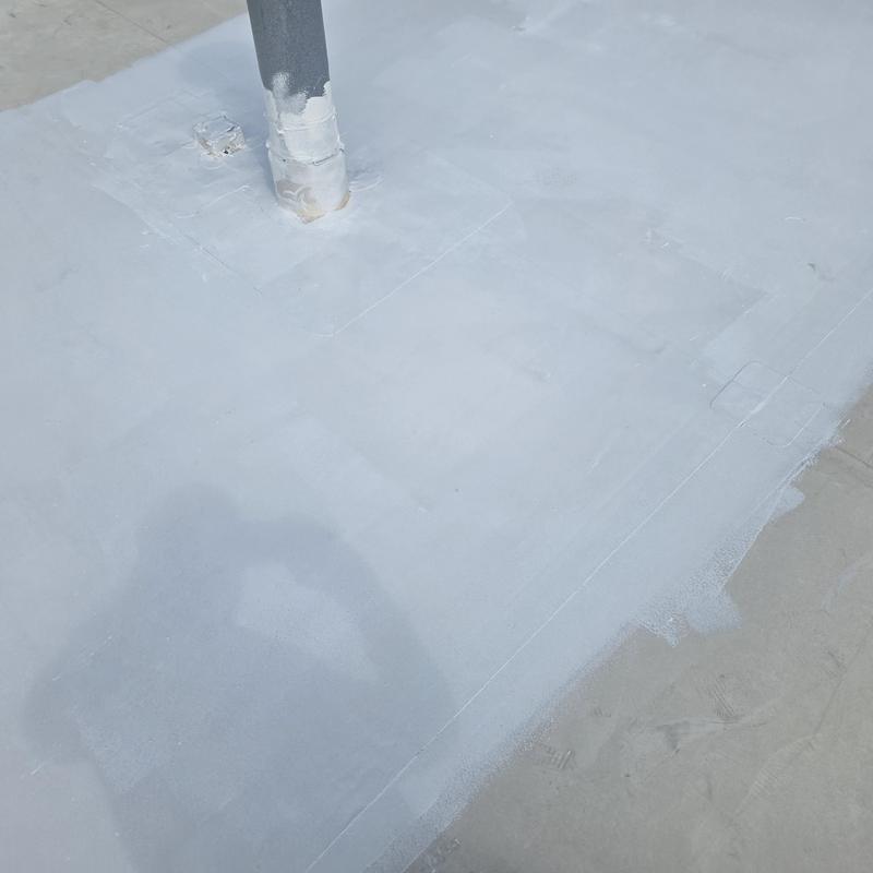 TPO roof silicone coating around pipe flashing