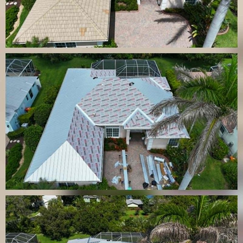 Standing seam Galvalume metal roof installation progress Standing seam Galvalume metal roof installation progress