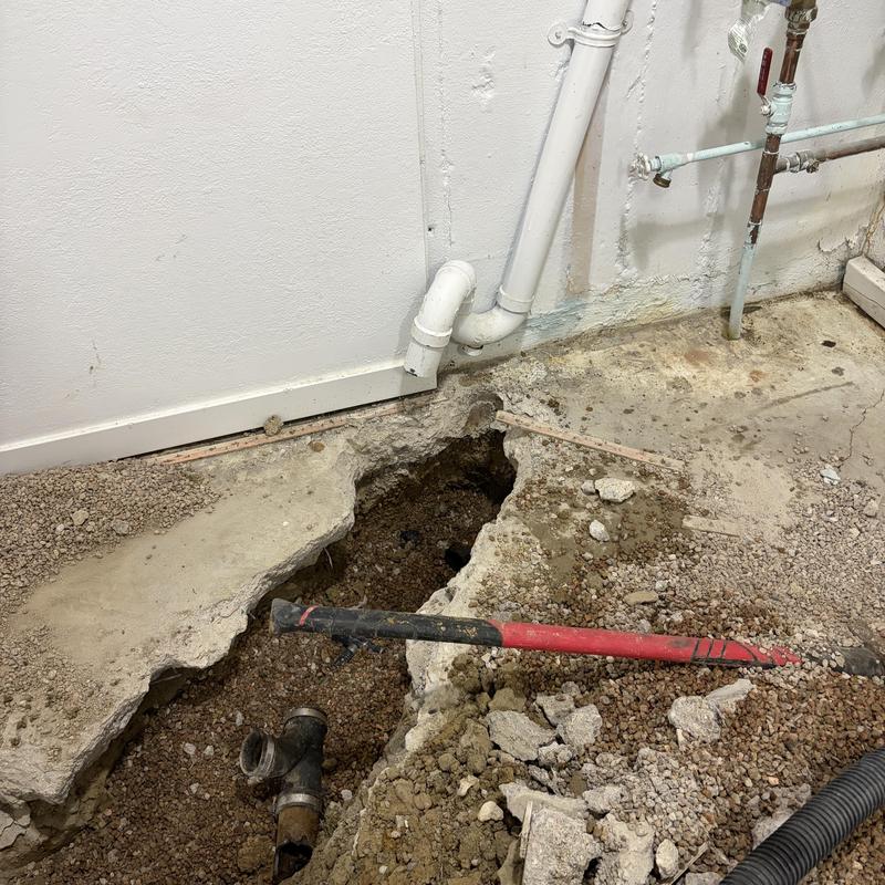 Cast iron drain pipe excavation and removal