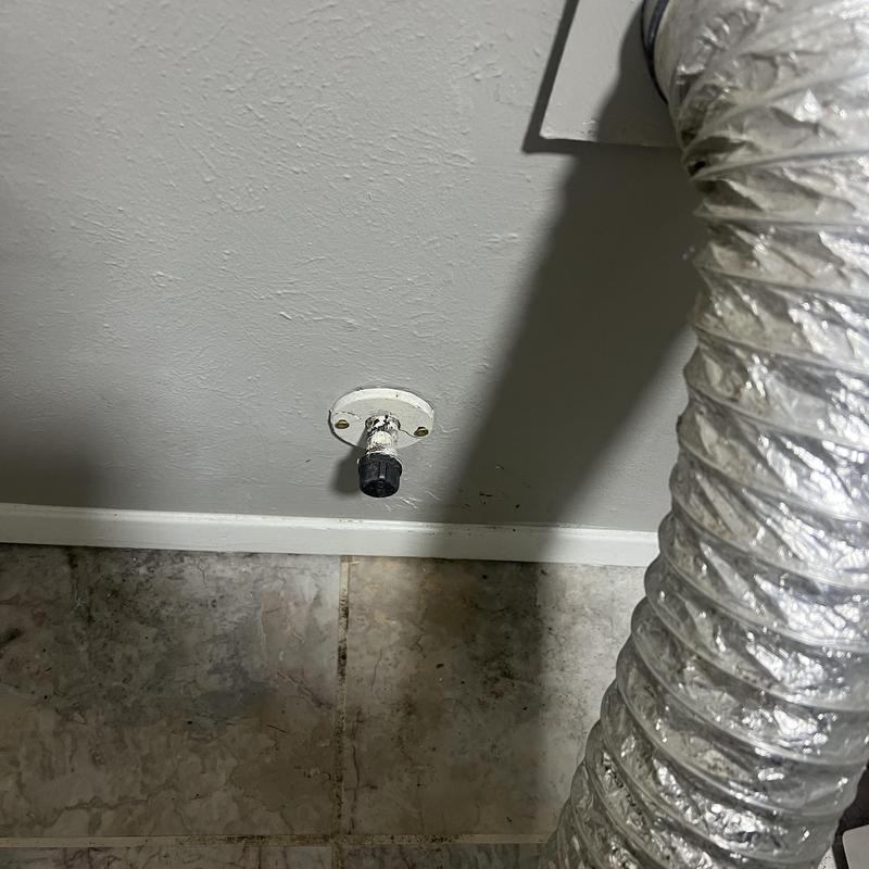 Laundry gas line capped and sealed with test check