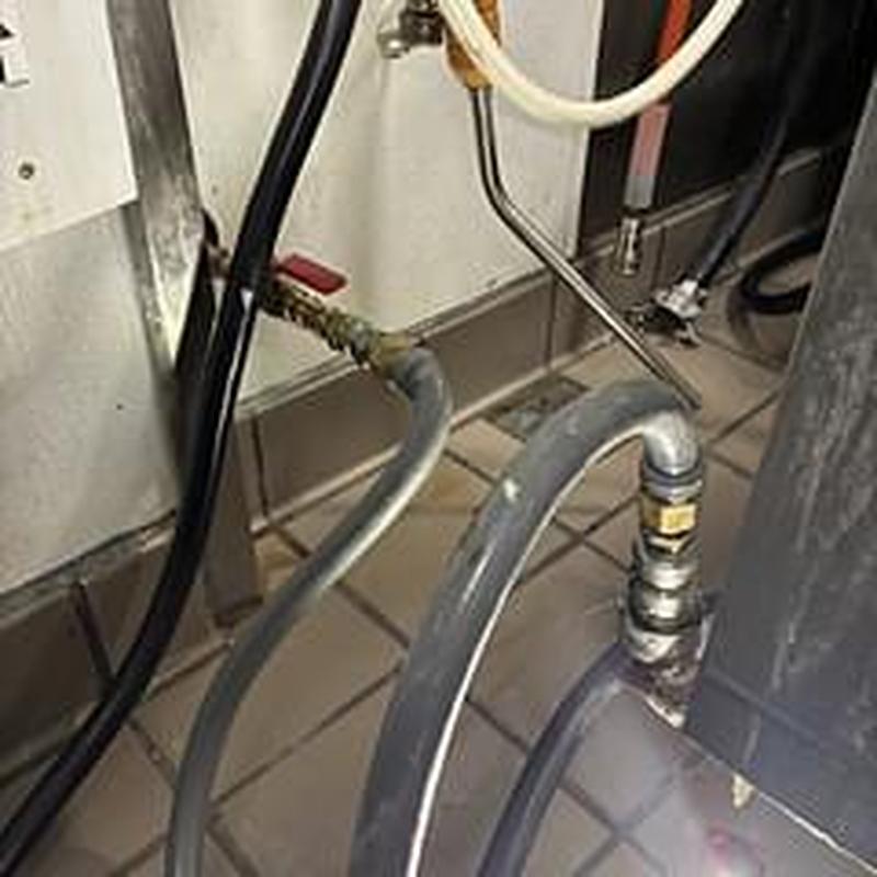 PITCO water supply line with repaired leak connection