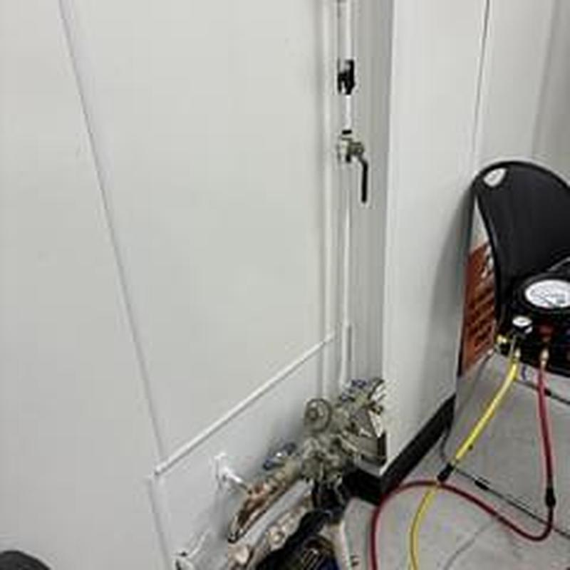Backflow prevention device with testing gauges in commercial property Backflow prevention device with testing gauges in commercial property
