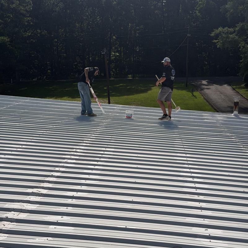 GAF silicone metal roof sealing installation in Pearl, MS