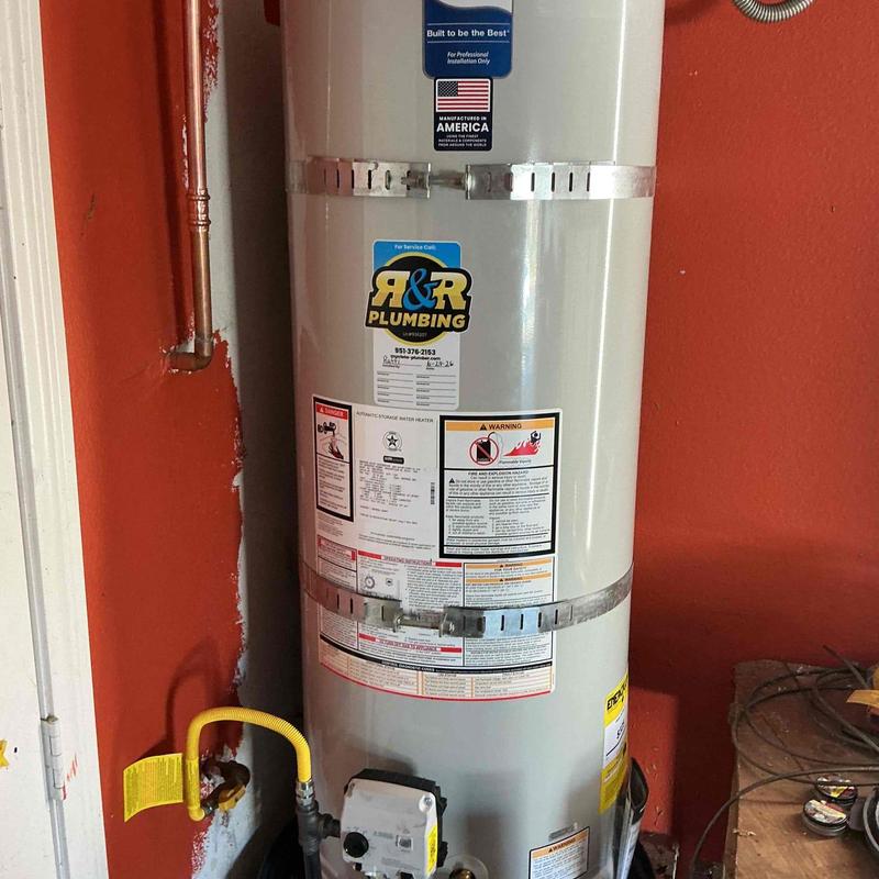 50-gallon Bradford White water heater with gas line