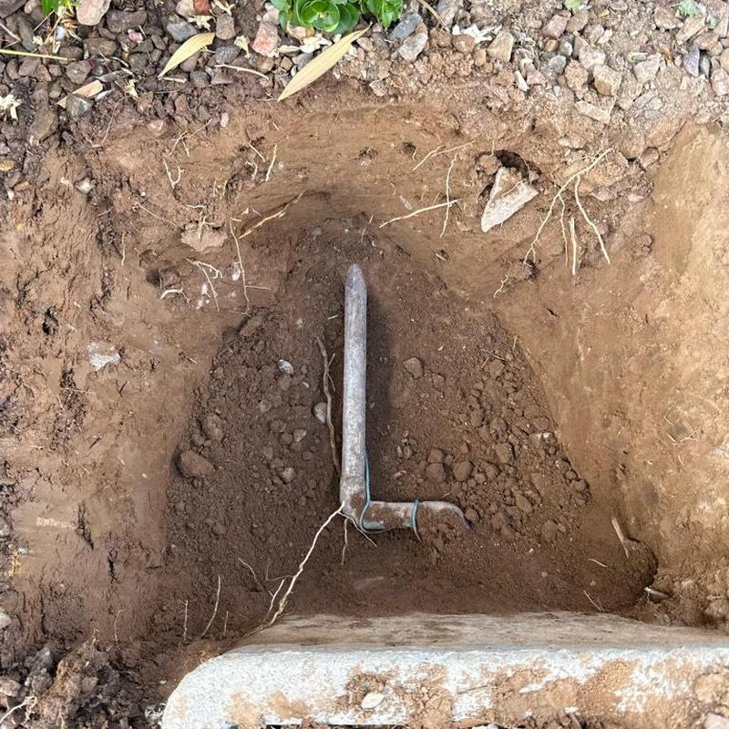 Pressure reducing valve pipe excavation and installation site