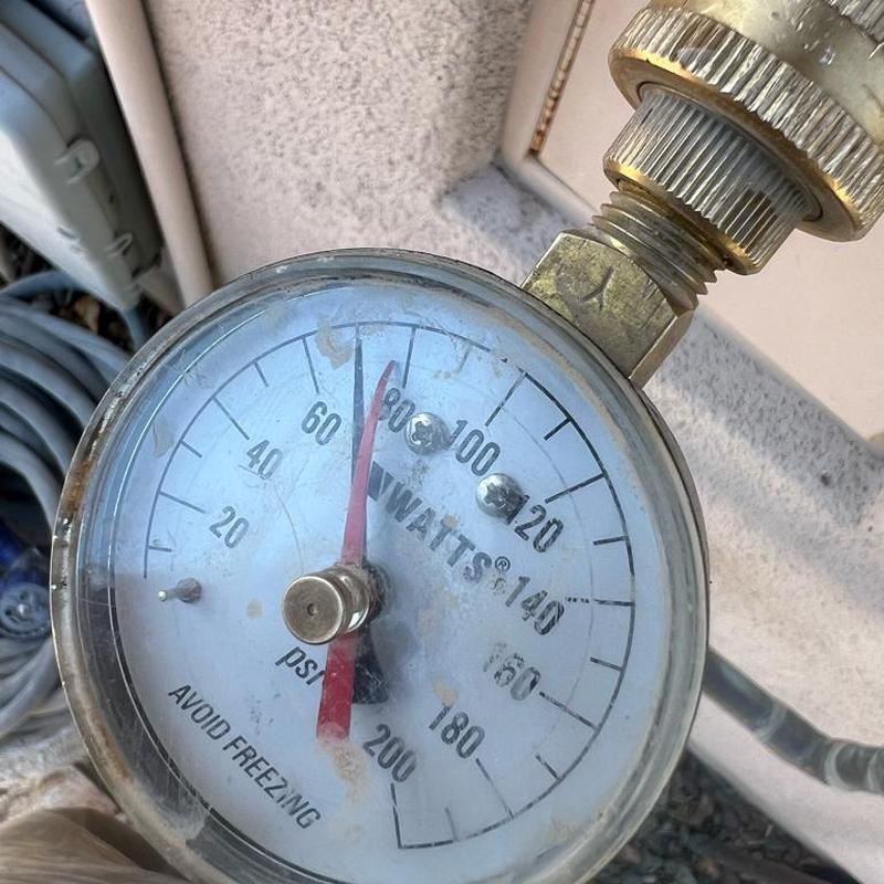 Pressure Reducing Valve pressure gauge reading at 68 PSI