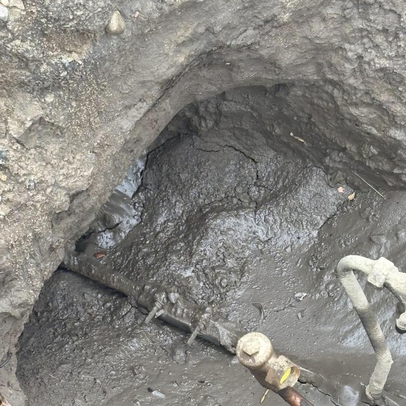 1 inch galvanized water pipe in muddy trench 1 inch galvanized water pipe in muddy trench
