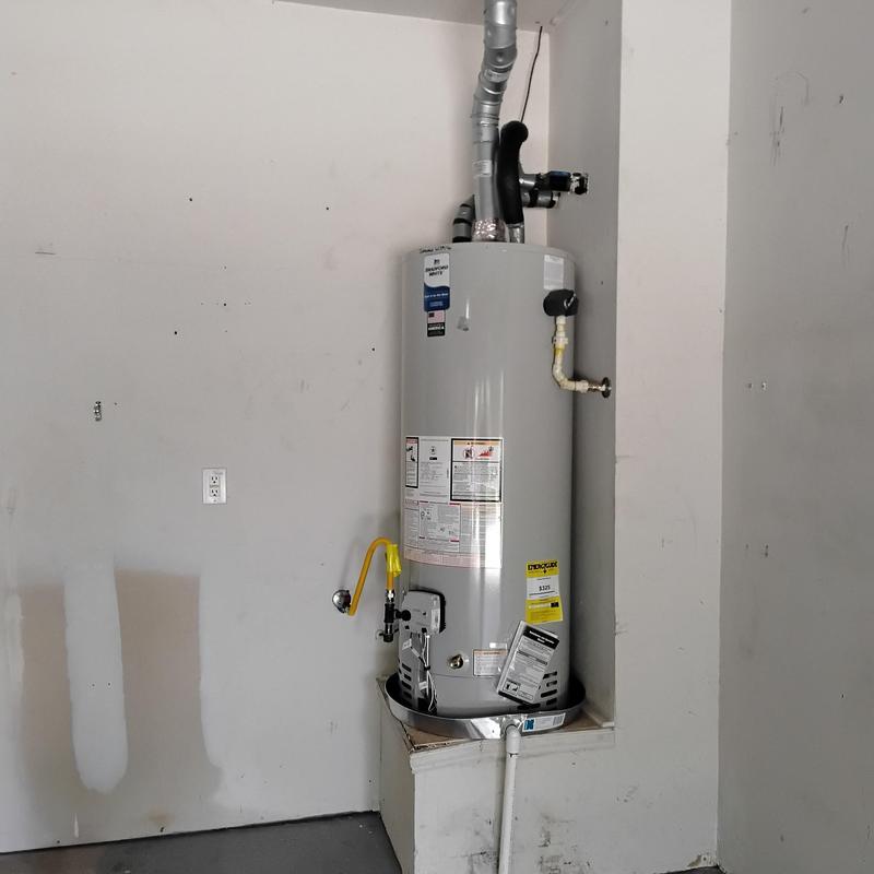 50 gal Bradford White natural gas water heater installation