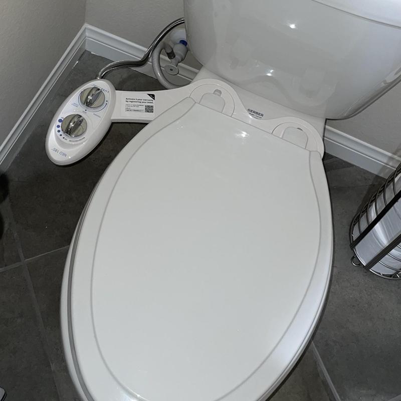 Bidet attachment and toilet seat controls installation