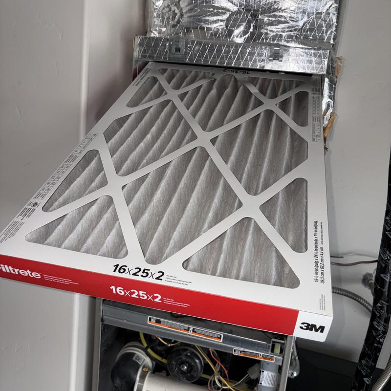 Furnace air filter installation on HVAC system Furnace air filter installation on HVAC system